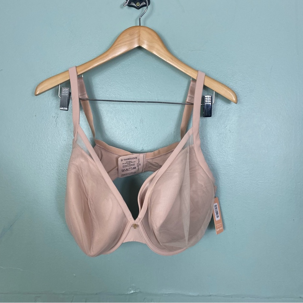 ThirdLove 24/7 Classic Contour Plunge Bra Size 42F Beige